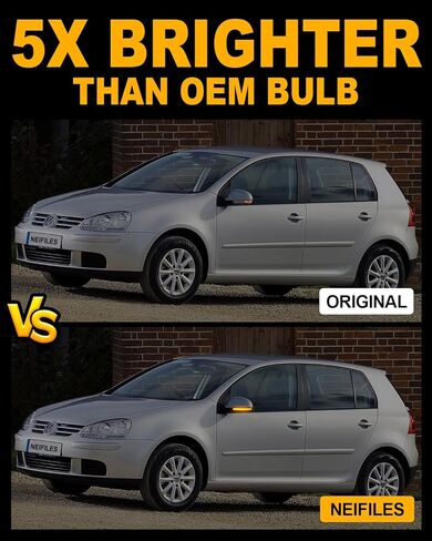 LED Side Mirror Turn Signal Lights Compatible with GTI MK5 2004 2005 2006 2007 2008 VW Golf 5 2003-2008 for Jetta MK5 2006-2011 Amber Dynamic Sequential Lamps Smoked Lens in Saudi Arabia