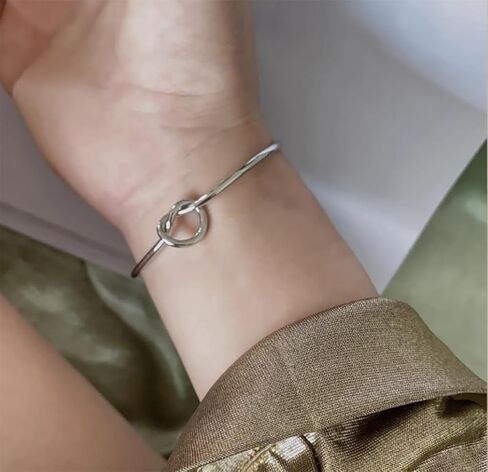 Knot Bracelet Boho Layered Knot Bangle Stack Cuff Bangles Silver Dainty Coin Beaded Hand Jewelry Stackable Bracelets for Women in Kuwait