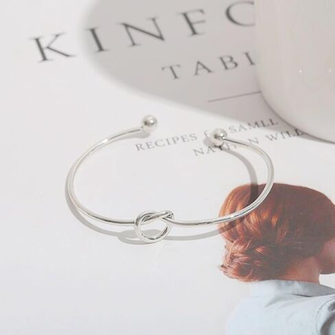 Knot Bracelet Boho Layered Knot Bangle Stack Cuff Bangles Silver Dainty Coin Beaded Hand Jewelry Stackable Bracelets for Women in Kuwait