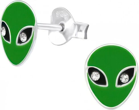 Alien .925 Sterling Silver Very Tiny Stud Earrings (Hypoallergenic) in Kuwait