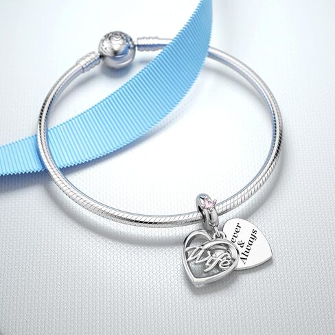 DALARAN Sister Mother Daughter Wife Charms for Bracelet Forever Always Love Charm for Birthday Christmas Sterling Silver Dangle Charm in Kuwait