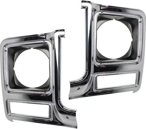 For Chevy C10 / C20 / C30 Headlight Door 1979 1980 Driver and Passenger Side Pair/Set | Round | Chrome & Painted Dark Argent | GM2512104 + GM2513104 | 14021237 + 14021238 in Saudi Arabia