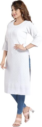 Women's Rayon Chikan-Kari Kurta (QS_1144) in Saudi Arabia