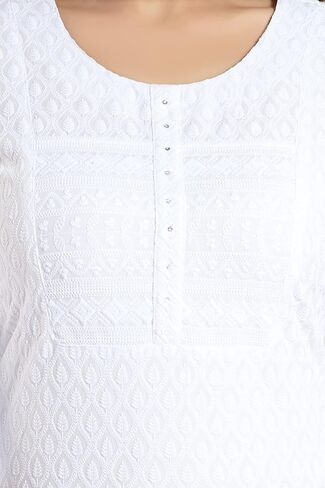 Women's Rayon Chikan-Kari Kurta (QS_1144) in Saudi Arabia