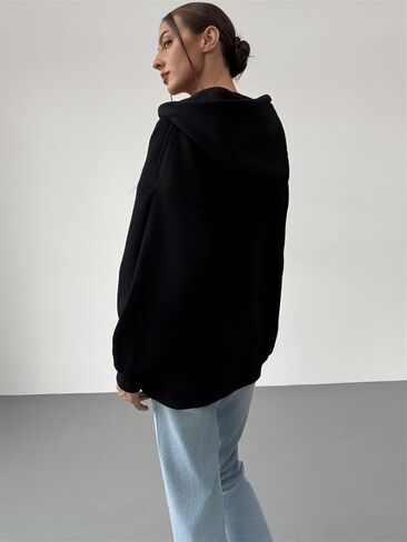 PAODIKUAI Women's Oversized Hoodies V Neck Pullover Fleece Sweatshirt Long Sleeve with Pocket Casual Winter Fall Outfits in Kuwait