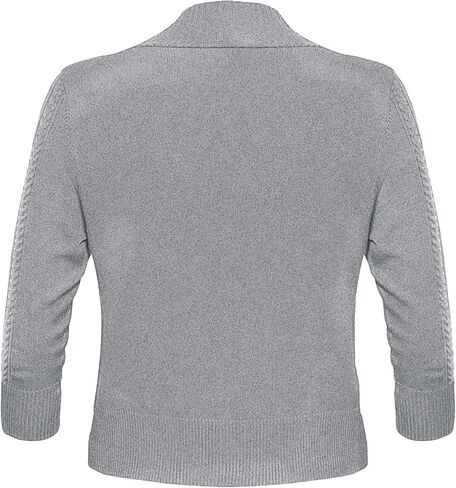 Women's Cropped Cardigan Sweater 3/4 Sleeve Open Front Bolero Shrug Sweaters Soft Cotton Knit Jacket Top in Saudi Arabia