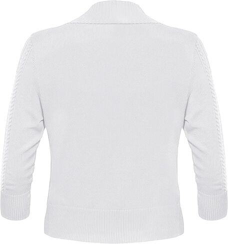 Women's Cropped Cardigan Sweater 3/4 Sleeve Open Front Bolero Shrug Sweaters Soft Cotton Knit Jacket Top in Saudi Arabia