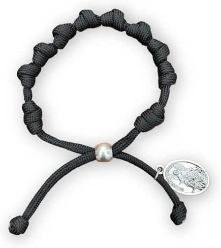 MUNIFICENCE Christian Catholic Blessing String Bracelet Prayer Rosary Paracord Protection Medals Jewlery for Men and Women/Pulsera Rosario Hilo Paracord Verde Adultos Hombres y Mujeres in Kuwait