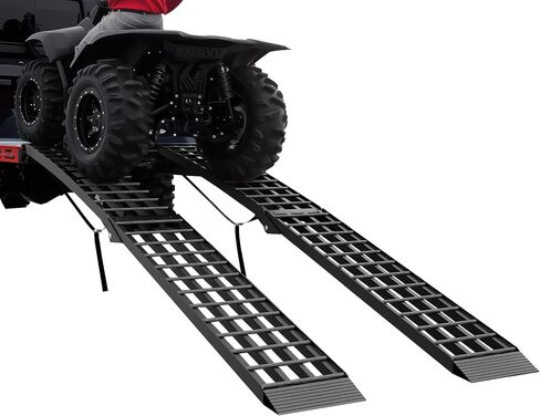 Loading Ramps 89.8"*12" 3000LBS Motorcycle ATV Ramps for Pickup Truck Lawn Mower 2PC Folding Trailer UTV Shed Snowmobile Car Truck Ramp with Strap Handle Buckle Black 7.5ft Aluminum Ramps Accessories in Saudi Arabia