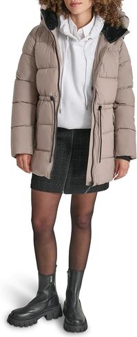 DKNY Women's Anorak-Waist Hooded Puffer in Saudi Arabia
