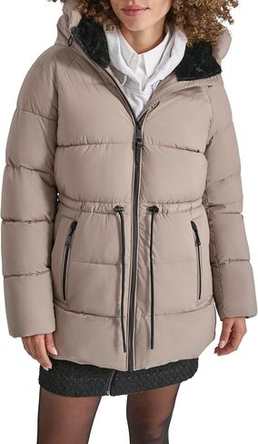 DKNY Women's Anorak-Waist Hooded Puffer in Saudi Arabia