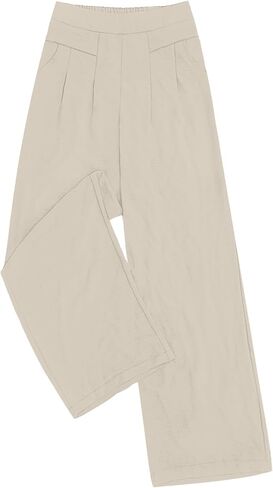 DouBCQ Women's Culottes Wide Leg Pants Elastic Waist Trousers Casual Palazzo Pants with Pockets in Saudi Arabia
