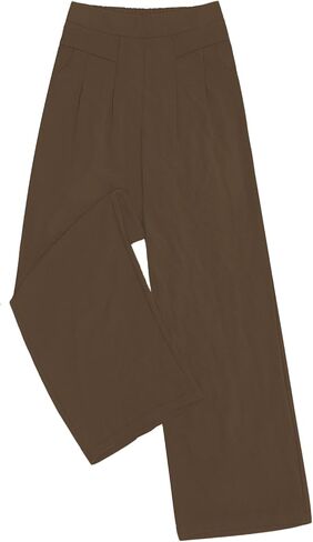 DouBCQ Women's Culottes Wide Leg Pants Elastic Waist Trousers Casual Palazzo Pants with Pockets in Saudi Arabia