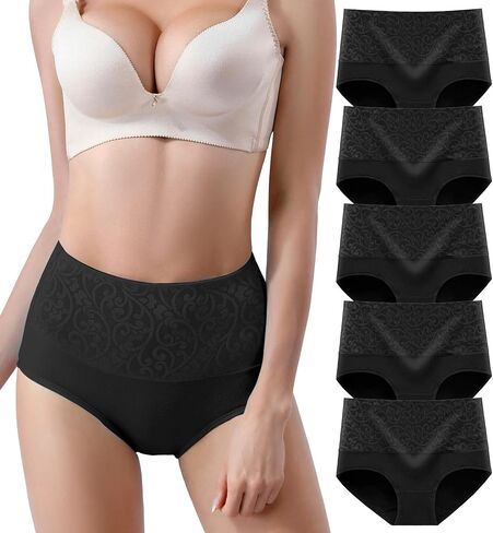 youlehe Women's Cotton Underwear Briefs High Waist Full Coverage Soft Breathable Panties in Kuwait