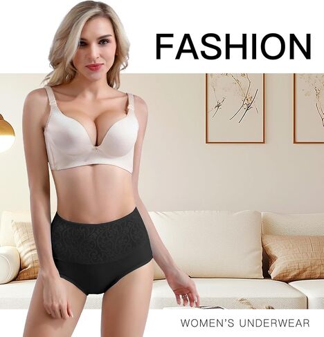youlehe Women's Cotton Underwear Briefs High Waist Full Coverage Soft Breathable Panties in Kuwait