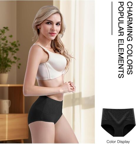 youlehe Women's Cotton Underwear Briefs High Waist Full Coverage Soft Breathable Panties in Kuwait