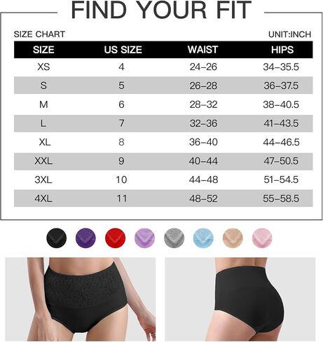 youlehe Women's Cotton Underwear Briefs High Waist Full Coverage Soft Breathable Panties in Kuwait