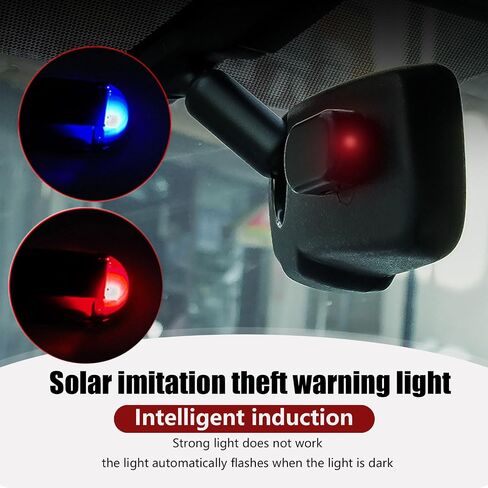 1 PC Car Analog Anti-theft Device, 1.96" x 0.98" x 0.59" Intelligent Induction Solar LED Flashing Warning Light, USB Interface Adhesive Installation Accessory, Universal for Cars (Red Light) in Saudi Arabia