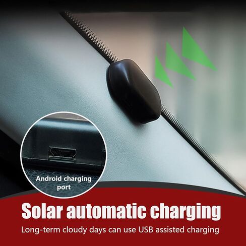 1 PC Car Analog Anti-theft Device, 1.96" x 0.98" x 0.59" Intelligent Induction Solar LED Flashing Warning Light, USB Interface Adhesive Installation Accessory, Universal for Cars (Red Light) in Saudi Arabia