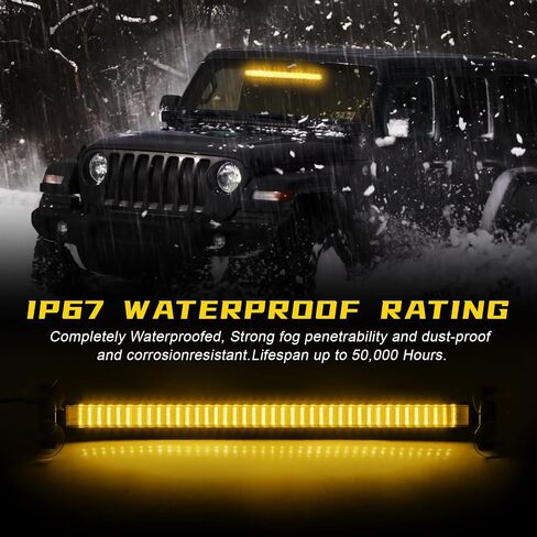 MAODANER LED Interior Windshield Strobe Police Warning Lights, Suction cups Base Emergency Hazard Traffic Advisor Safety Lightbar, Hideaway Flashing cop Light Mount for Vehicles Trucks (Amber) in Saudi Arabia