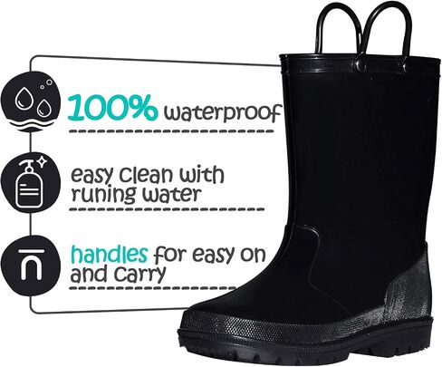 K KomForme Kids Girls & Boys Rain Boots with Easy-on Handles Waterproof Outdoors in Saudi Arabia