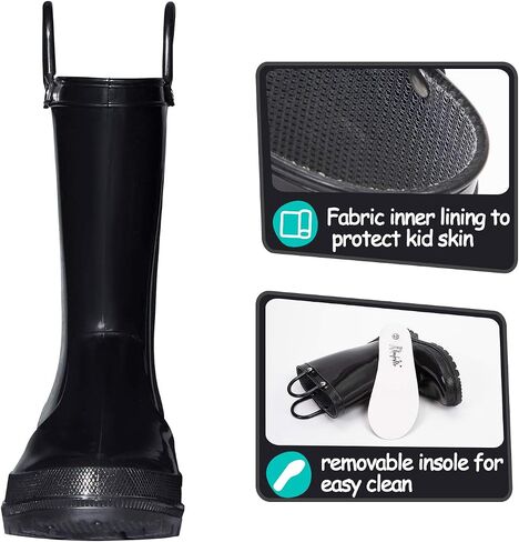 K KomForme Kids Girls & Boys Rain Boots with Easy-on Handles Waterproof Outdoors in Saudi Arabia