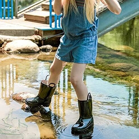 K KomForme Kids Girls & Boys Rain Boots with Easy-on Handles Waterproof Outdoors in Saudi Arabia
