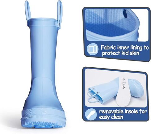 K KomForme Kids Girls & Boys Rain Boots with Easy-on Handles Waterproof Outdoors in Kuwait