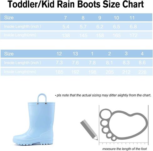 K KomForme Kids Girls & Boys Rain Boots with Easy-on Handles Waterproof Outdoors in Kuwait