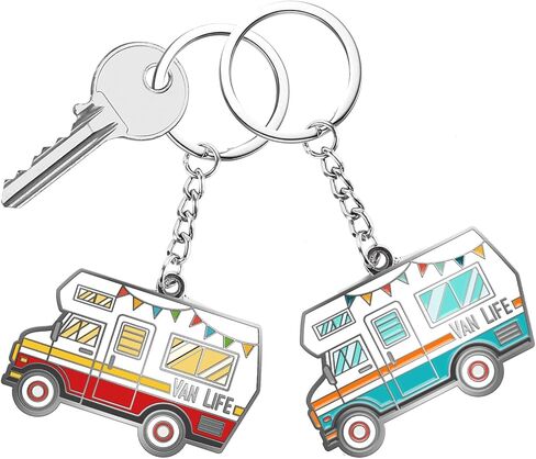 Haigoo 3D Camper Key Chain 2 Pack Camping Gifts for Women Men Campers Couples, Retro RV Keychain Set in Saudi Arabia