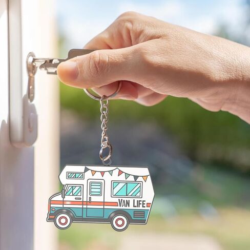 Haigoo 3D Camper Key Chain 2 Pack Camping Gifts for Women Men Campers Couples, Retro RV Keychain Set in Saudi Arabia