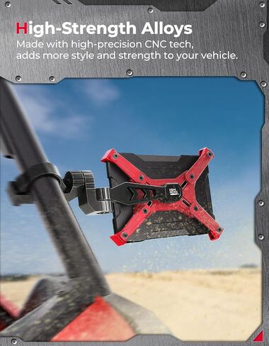 KEMIMOTO CNC Aluminum UTV Side Mirrors For 1.65"-2" Roll Cage Bar Compatible with Polaris RZR Can Am Maverick X3 Side by Side Talon Teryx Mule SXS Side View Mirror Red in Saudi Arabia