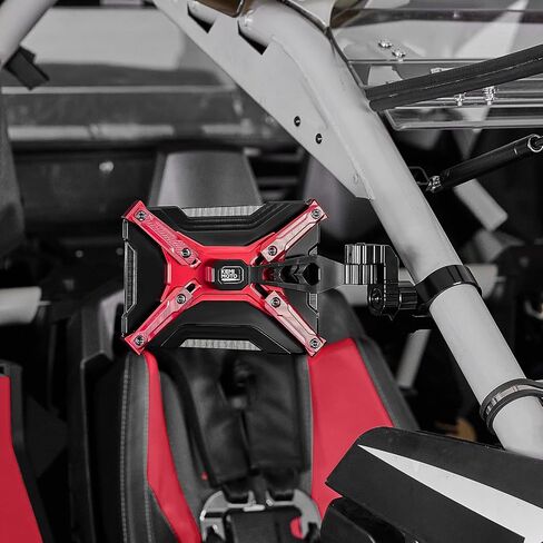 KEMIMOTO CNC Aluminum UTV Side Mirrors For 1.65"-2" Roll Cage Bar Compatible with Polaris RZR Can Am Maverick X3 Side by Side Talon Teryx Mule SXS Side View Mirror Red in Saudi Arabia
