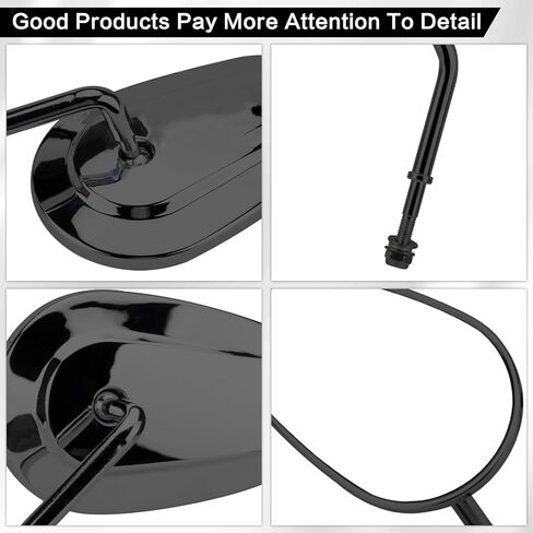 Universal 8mm 10mm Harley Motorcycle Mirrors Compatible with Harley OX1358 for Road King Street Bike Touring Sportster Cruiser 360 Degree Adjustable Adventure Motorcycle Side Mirrors (Back) in Kuwait