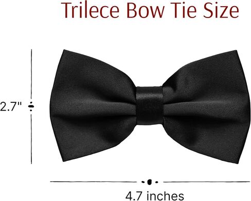 trilece Bow Ties for Men - Men's Solid Pretied Clip on Bowties for Formal Wear - Adjustable Bow Tie - Bow ties for Woman in Kuwait