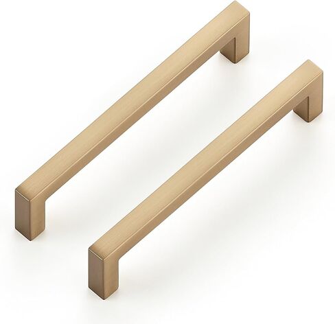 Ravinte Cabinet Handles Solid Slim Champagne Bronze 10 Pack 3 Inch Hole Center Square Bar Drawer Handles Kitchen Cabinet Pulls Drawer Handles Kitchen Cabinet Hardware Kitchen Handles in Kuwait