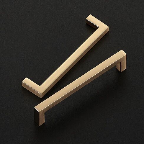 Ravinte Cabinet Handles Solid Slim Champagne Bronze 10 Pack 3 Inch Hole Center Square Bar Drawer Handles Kitchen Cabinet Pulls Drawer Handles Kitchen Cabinet Hardware Kitchen Handles in Kuwait