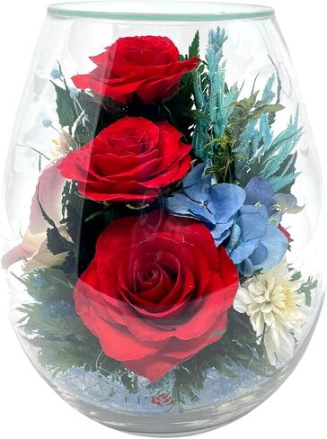 Fiora Flower | Preserved Roses & Floral Arrangement in Sealed Glass Vase | Lasts up to 5 Years | Elegant Gift for Weddings, Birthdays, and Anniversaries (Cream) in Saudi Arabia
