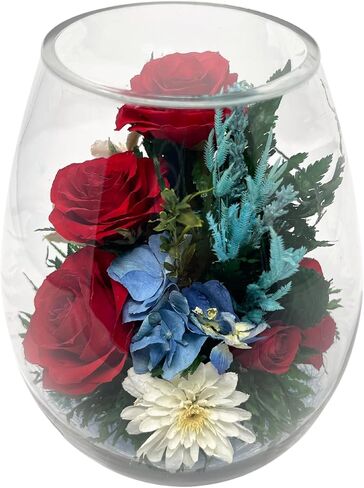 Fiora Flower | Preserved Roses & Floral Arrangement in Sealed Glass Vase | Lasts up to 5 Years | Elegant Gift for Weddings, Birthdays, and Anniversaries (Cream) in Saudi Arabia