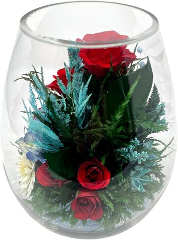 Fiora Flower | Preserved Roses & Floral Arrangement in Sealed Glass Vase | Lasts up to 5 Years | Elegant Gift for Weddings, Birthdays, and Anniversaries (Cream) in Saudi Arabia