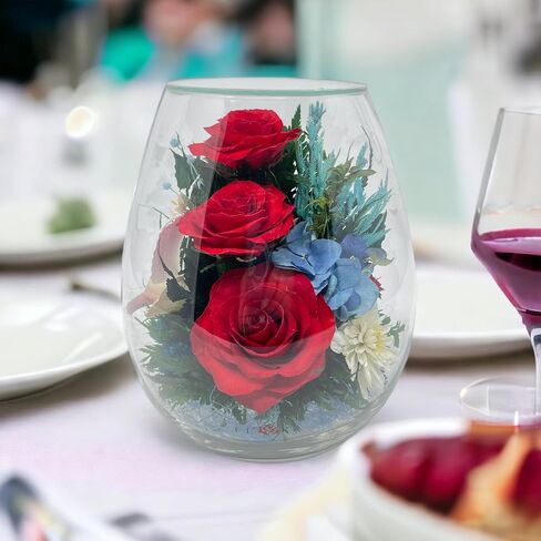 Fiora Flower | Preserved Roses & Floral Arrangement in Sealed Glass Vase | Lasts up to 5 Years | Elegant Gift for Weddings, Birthdays, and Anniversaries (Cream) in Saudi Arabia