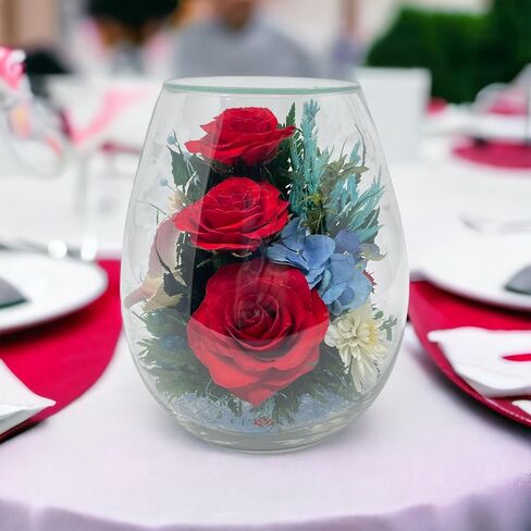 Fiora Flower | Preserved Roses & Floral Arrangement in Sealed Glass Vase | Lasts up to 5 Years | Elegant Gift for Weddings, Birthdays, and Anniversaries (Cream) in Saudi Arabia