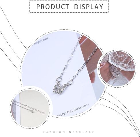 Boho Crystal Butterfly Choker Necklace Outline Butterfly Pendant Necklace Hollow Butterfly Clavicle Necklace Silver Cz Butterfly Necklace Jewelry for Women(Silver) in Saudi Arabia