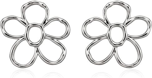 LecAit Summer Dainty Daisy Flower Earring Hollowed out Flower Stud 925 Sterling Silver Post Minimalism Earring for Women Girls in Kuwait