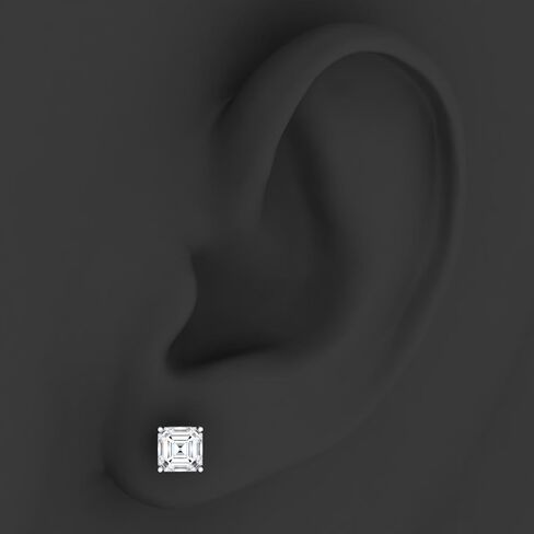 Moissanite Stud Earrings, 0.5ct-2ct D Color VVS1 Clarity Lab Grown Diamond Moissanite 14K White Gold Plated Sterling Silver Moissanite Push Back Earrings For Women in Kuwait