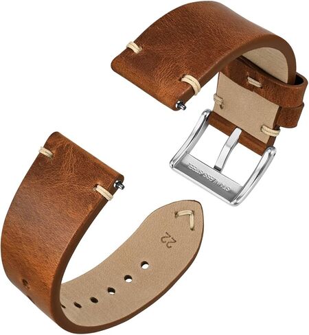 Anbeer Quick Release Leather Watch Bands for Men Women,18mm 20mm 22mm Military Style Top Grain Leather Watch Strap in Kuwait