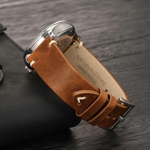 Anbeer Quick Release Leather Watch Bands for Men Women,18mm 20mm 22mm Military Style Top Grain Leather Watch Strap in Kuwait