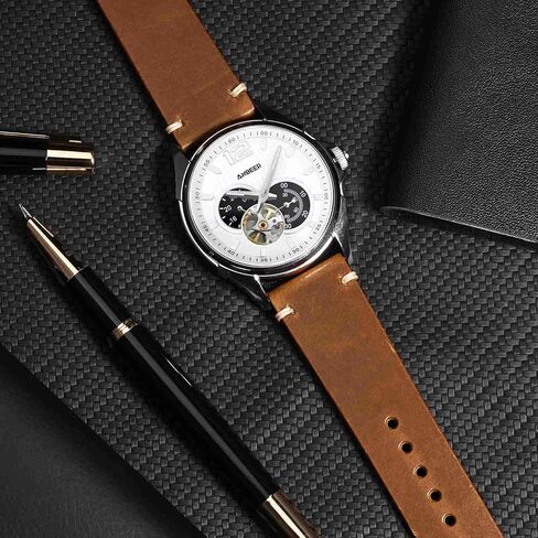 Anbeer Quick Release Leather Watch Bands for Men Women,18mm 20mm 22mm Military Style Top Grain Leather Watch Strap in Kuwait