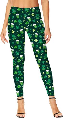 Deerose Women Mardi Gras Leggings Valentine's Day High Waist Costume Legging in Kuwait