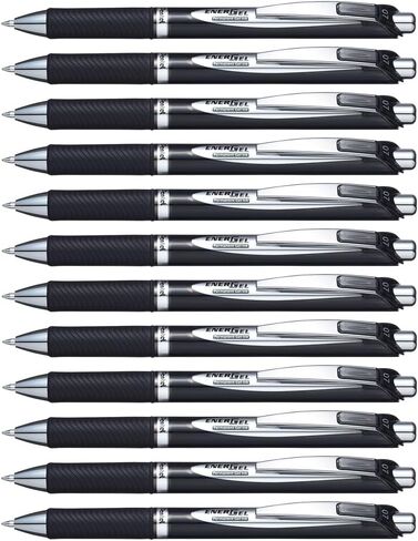 Pentel EnerGel Permanent Security Pen Black 0.7mm Pack of 12 BLP77-AX in Saudi Arabia